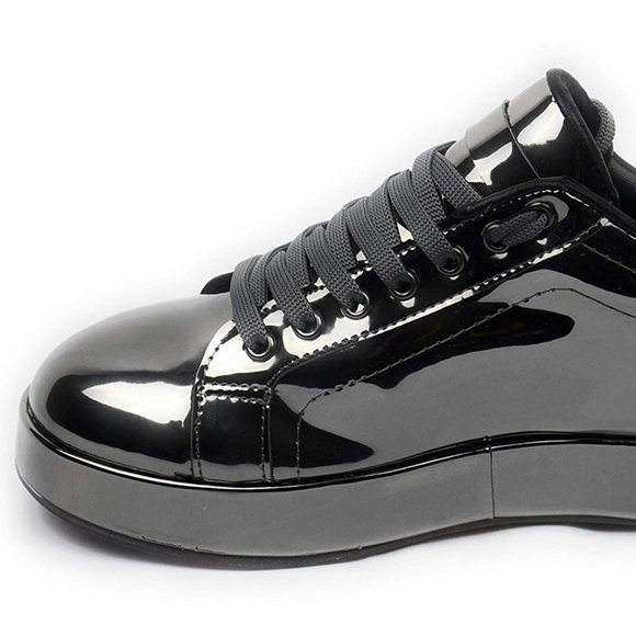 Women's Patent Leather Stylish Fashion Sneakers - Picture 5 of 8